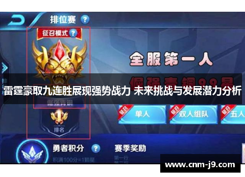 雷霆豪取九连胜展现强势战力 未来挑战与发展潜力分析